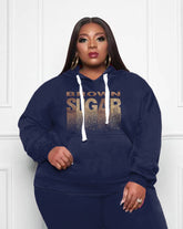 Women's Plus Size Brown Suger Baby Hoodie Set